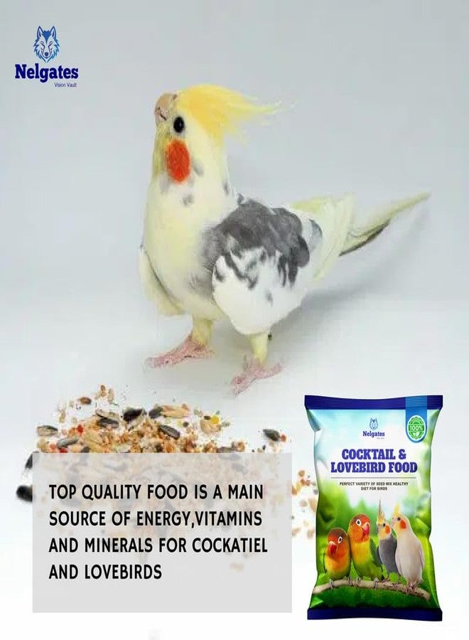Nelgates Bird Food for Cockatiel & Lovebirds | Premium Mix of Canary Seed, Sunflower Seed & Natural Ingredients | Suitable for All Life Stages 1kg - Image 2